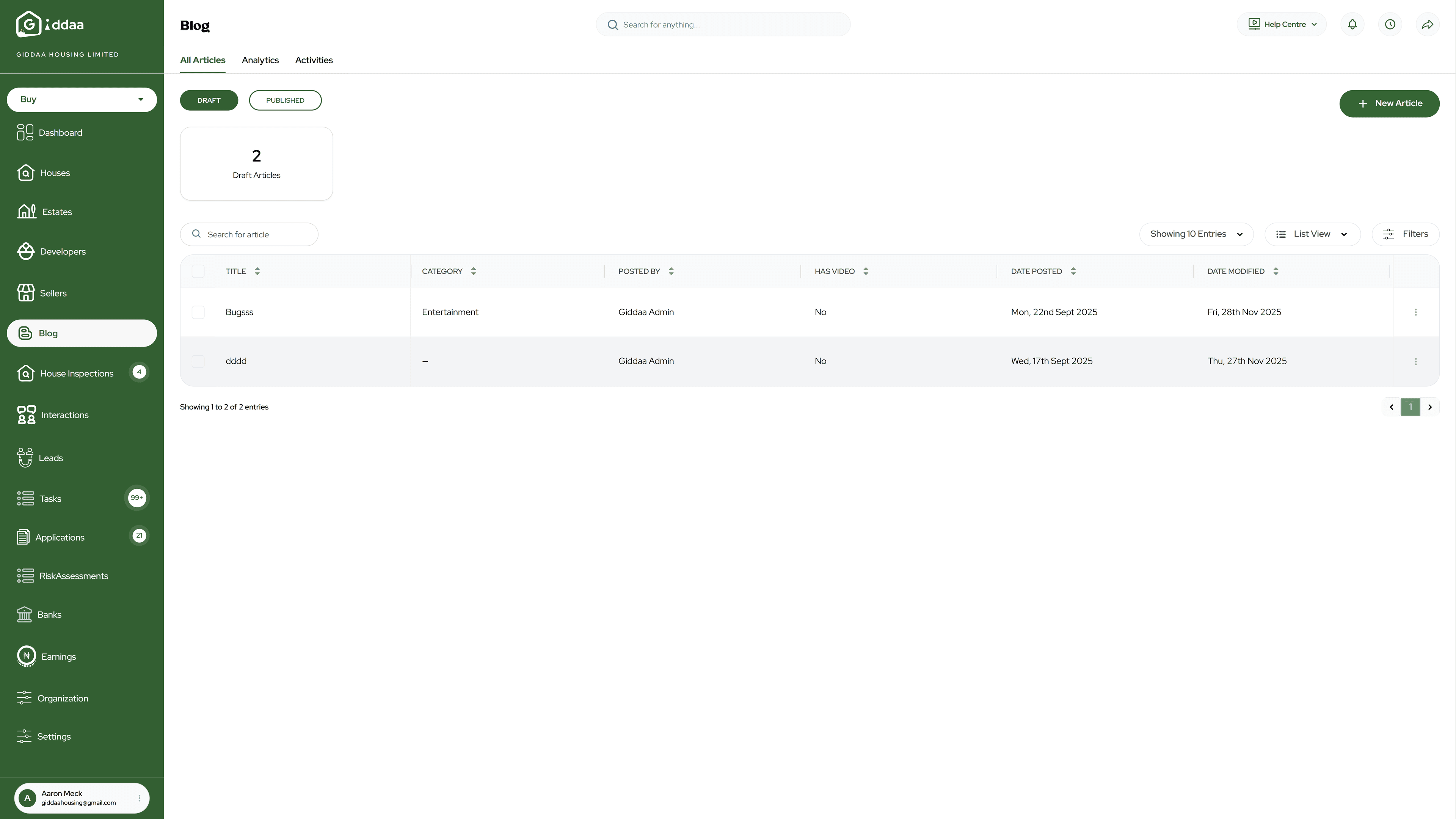 Blog Admin